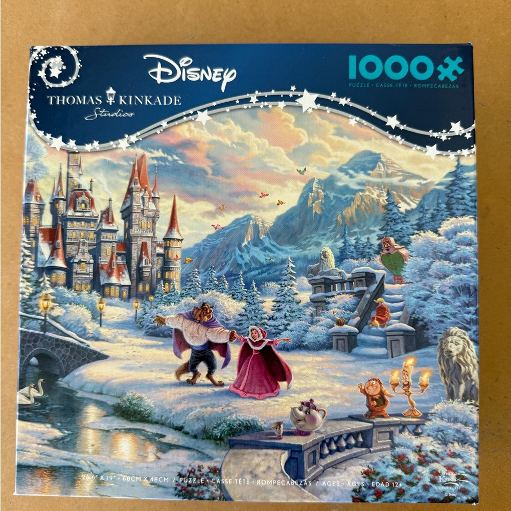 Thomas Kinkade Disney Beauty and the Beast 1,000 piece puzzle.